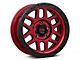 KMC Mesa Candy Red with Black Lip Wheel; 17x9; 18mm Offset (07-18 Jeep Wrangler JK)