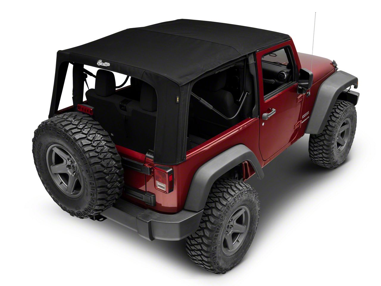 Bestop Jeep Wrangler Supertop NX Soft Top with Tinted Windows; Matte Black  Twill 54822-17 (07-18 Jeep Wrangler JK 2-Door) - Free Shipping