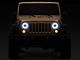 Raxiom High Output LED Headlights with Angel Eye DRL; Black Housing; Clear Lens (07-18 Jeep Wrangler JK)