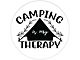 Camping is my Therapy Spare Tire Cover with Camera Cutout; Black (18-24 Jeep Wrangler JL)