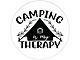 Camping is my Therapy Spare Tire Cover with Camera Cutout; Black (18-24 Jeep Wrangler JL)