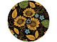 Faux Embroidered Sunflower Spare Tire Cover with Camera Cutout; Black (18-24 Jeep Wrangler JL)