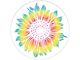 Tie Dye Sunflower Spare Tire Cover with Camera Cutout; Black (18-24 Jeep Wrangler JL)