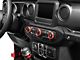 RedRock Billet Aluminum Headlight, HVAC and Radio Control Knob Trim Ring Set; Red (18-24 Jeep Wrangler JL)