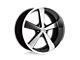 American Racing Nova Gloss Black Machined Wheel; 22x9; 15mm Offset (18-24 Jeep Wrangler JL)