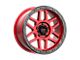 KMC Mesa Candy Red with Black Lip Wheel; 17x9; -12mm Offset (20-24 Jeep Gladiator JT)