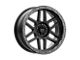 KMC Mesa Satin Black with Gloss Black Lip Wheel; 17x8.5; 0mm Offset (20-24 Jeep Gladiator JT)