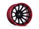 Fuel Wheels Burn Matte Black with Candy Red Lip Wheel; 20x9; 1mm Offset (22-24 Jeep Grand Cherokee WL)