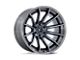 Fuel Wheels Burn Gloss Black with Brushed Gray Tint Face and Lip Wheel; 20x9; 1mm Offset (20-24 Jeep Gladiator JT)