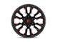 Fuel Wheels Flame Gloss Black Milled with Candy Red Wheel; 20x9; 1mm Offset (22-24 Jeep Grand Cherokee WL)