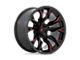 Fuel Wheels Flame Gloss Black Milled with Candy Red Wheel; 20x10; -18mm Offset (18-24 Jeep Wrangler JL)