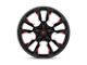 Fuel Wheels Flame Gloss Black Milled with Candy Red Wheel; 20x10; -18mm Offset (18-24 Jeep Wrangler JL)