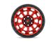 Fuel Wheels Covert Candy Red with Black Bead Ring Wheel; 20x9; 1mm Offset (07-18 Jeep Wrangler JK)