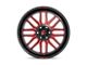 Fuel Wheels Ignite Gloss Black with Red Tinted Clear Wheel; 20x9; 1mm Offset (20-24 Jeep Gladiator JT)