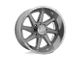 Asanti Windmill Titanium-Brushed Wheel; Left Directional; 20x10; -12mm Offset (07-18 Jeep Wrangler JK)