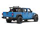 Armour II Roll Bar with 5.30-Inch Black Round Flood LED Lights and Basket; Black (20-24 Jeep Gladiator JT)