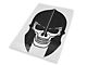 SEC10 Filled Skull Helmet Hood Decal; Gloss Black (20-24 Jeep Gladiator JT)