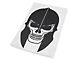 SEC10 Filled Skull Helmet Hood Decal; Matte Black (20-24 Jeep Gladiator JT)