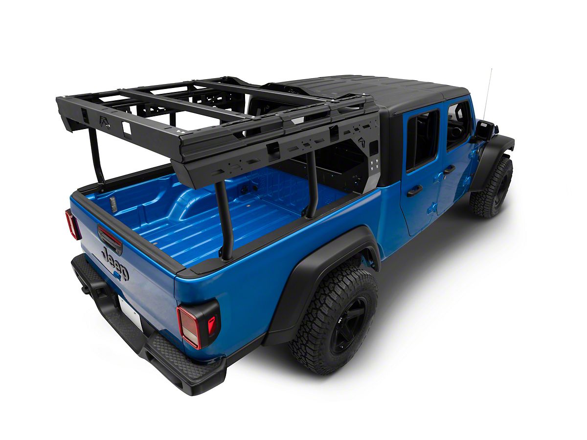 Fab Fours Jeep Gladiator Overland Bed Rack Matte Black JTOR 01 1 20 24 Jeep Gladiator JT Free Shipping