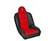 Corbeau Baja SS Suspension Seat; Black Vinyl/Red Cloth (Universal; Some Adaptation May Be Required)