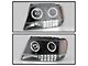 LED Halo Projector Headlights; Black Housing; Clear Lens (99-04 Jeep Grand Cherokee WJ)