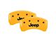 MGP Brake Caliper Covers with Jeep Logo; Yellow; Front and Rear (03-04 Jeep Grand Cherokee WJ)