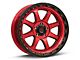 KMC Chase Candy Red with Black Lip Wheel; 17x9; -12mm Offset (05-10 Jeep Grand Cherokee WK, Excluding SRT8)