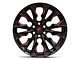 Fuel Wheels Flame Gloss Black Milled with Candy Red 6-Lug Wheel; 20x9; 1mm Offset (04-15 Titan)