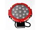 Rugged Heavy Duty Grille Guard with 7-Inch Red Round Flood LED Lights; Black (17-24 Titan)