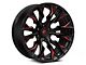 Fuel Wheels Flame Gloss Black Milled with Candy Red 6-Lug Wheel; 22x12; -44mm Offset (04-15 Titan)