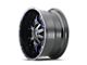 Mayhem Wheels Warrior Black with Prism Blue 6-Lug Wheel; 20x10; -25mm Offset (21-24 Bronco, Excluding Raptor)