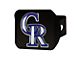 Hitch Cover with Colorado Rockies Logo; Black (Universal; Some Adaptation May Be Required)