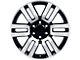 TY10 Gloss Black Machined 6-Lug Wheel; 20x7; 15mm Offset (2024 Tacoma)