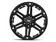 Tuff A.T. T01 Flat Black with Chrome Inserts 6-Lug Wheel; 20x9; -13mm Offset (10-24 4Runner)