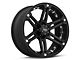 Tuff A.T. T01 Flat Black with Chrome Inserts 6-Lug Wheel; 20x9; -13mm Offset (10-24 4Runner)