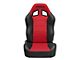 Corbeau Baja XRS Suspension Seats with Double Locking Seat Brackets; Black Vinyl/Red HD Vinyl (18-24 Jeep Wrangler JL)