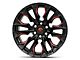Fuel Wheels Flame Gloss Black Milled with Red Accents 6-Lug Wheel; 20x9; 20mm Offset (16-23 Tacoma)