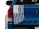 SEC10 Vertical Tailgate Distressed Flag Decal; White (05-24 Tacoma)
