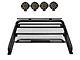 Atlas Roll Bar with 7-Inch Black Round LED Lights for Tonneau Cover; Black (05-23 Tacoma)