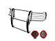 Grille Guard with 7-Inch Red Round LED Lights; Stainless Steel (05-15 Tacoma)