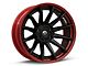 Fuel Wheels Fusion Forged Burn Matte Black with Candy Red Lip 6-Lug Wheel; 20x10; -18mm Offset (16-23 Tacoma)