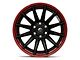 Fuel Wheels Fusion Forged Burn Matte Black with Candy Red Lip 6-Lug Wheel; 22x12; -44mm Offset (16-23 Tacoma)