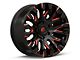 Fuel Wheels Quake Gloss Black Milled with Red Tint 6-Lug Wheel; 20x9; 1mm Offset (2024 Tacoma)