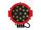 Rugged Heavy Duty Grille Guard with 7-Inch Red Round Flood LED Lights; Black (05-15 Tacoma)