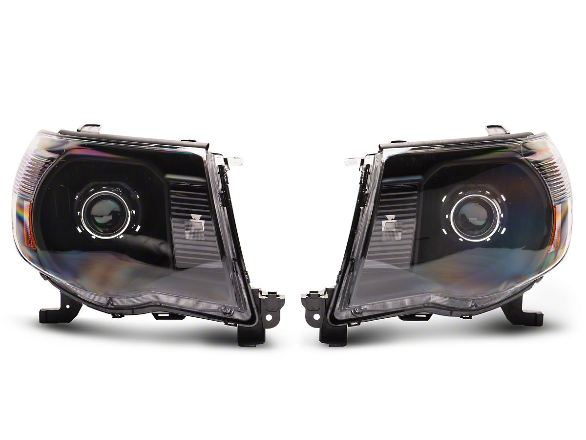 Tacoma JDM Style Projector Headlights; Matte Black Housing; Clear Lens  (05-11 Tacoma)