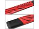 5.50-Inch Oval Side Step Bars; Black and Red (07-21 Tundra CrewMax)