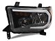 Raxiom Axial Series Headlights with LED Bar; Black Housing; Clear Lens (07-13 Tundra w/o Level Adjuster)