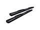 4-Inch Oval Straight Side Step Bars; Black (07-21 Tundra Double Cab)