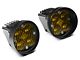 Baja Designs Squadron SAE LED Fog Light Pocket Kit; Amber (14-21 Tundra)