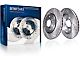 Drilled and Slotted 5-Lug Brake Rotor and Pad Kit; Front (07-21 Tundra)